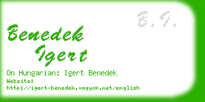 benedek igert business card